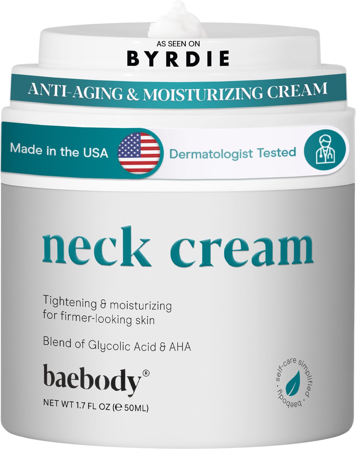 Baebody Neck Cream - Helps Fights the Appearance of Wrinkles. Lifting Moisturizer for Neck, Decollete, and Chest with AHA’s, CoQ10, Glycolic Acid, and Green Tea.